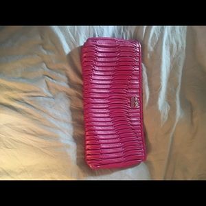 New Coach clutch hot pink leather